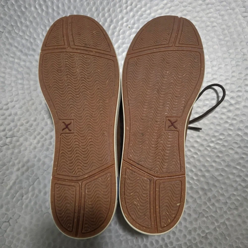 Twisted X Mens Boat Shoe Ultralite X Lion Tan Leather Loafers MBX0003 Size 9.5M